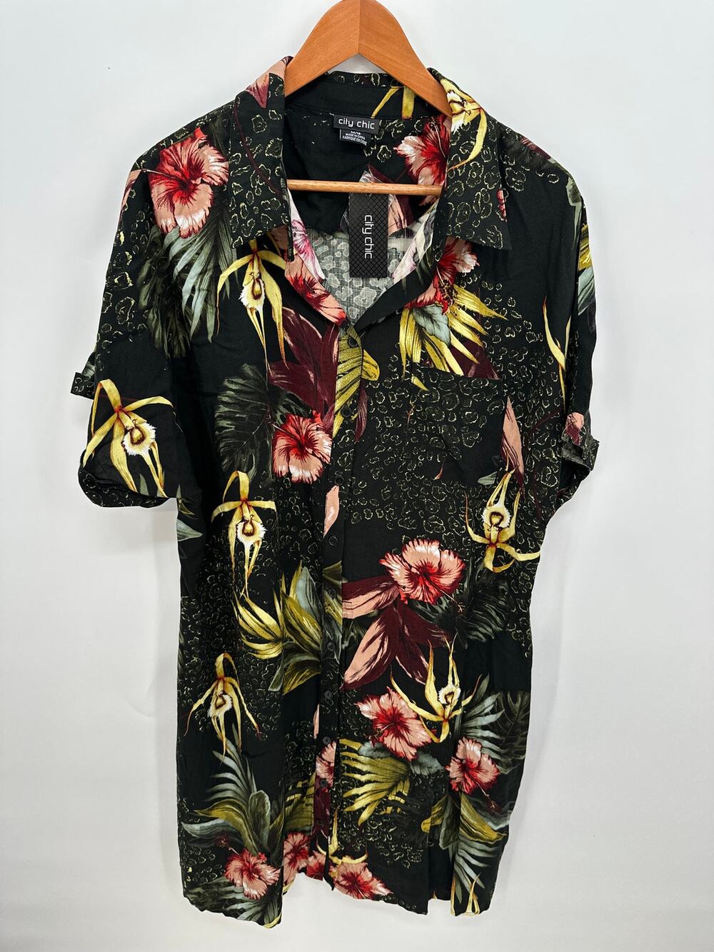 CITYCHIC Phuket Button Down Short Sleeve Shirt Dress // 18